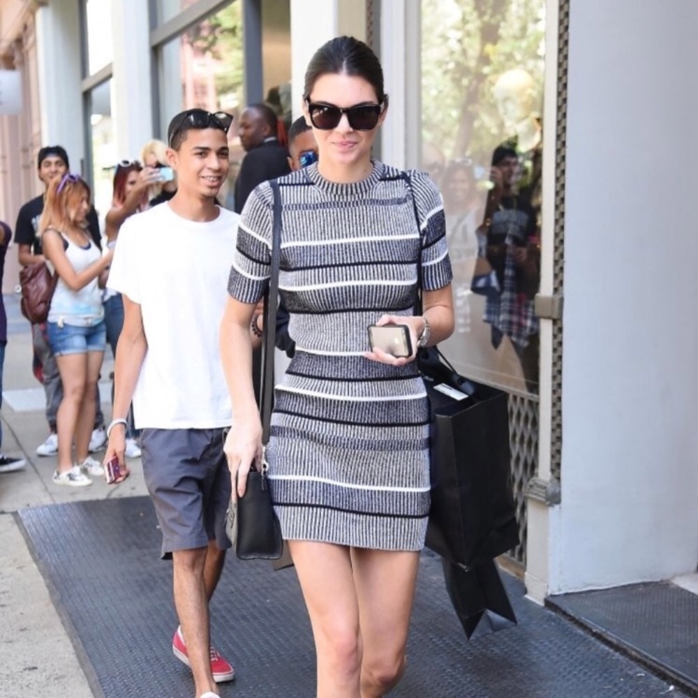T by Alexander Wang Stripe Ribbed Knit Dress